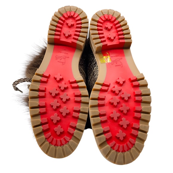 CHRISTIAN LOUBOUTIN BRONZE METALLIC / BROWN FANNY FLAT ROCHE FUR SPECCHIO LEATHE - Picture 7 of 8